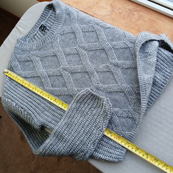 Windsor Cable Knit Vibes Crop Sweater XS soft heather grey long sleeves - Picture 10 of 14